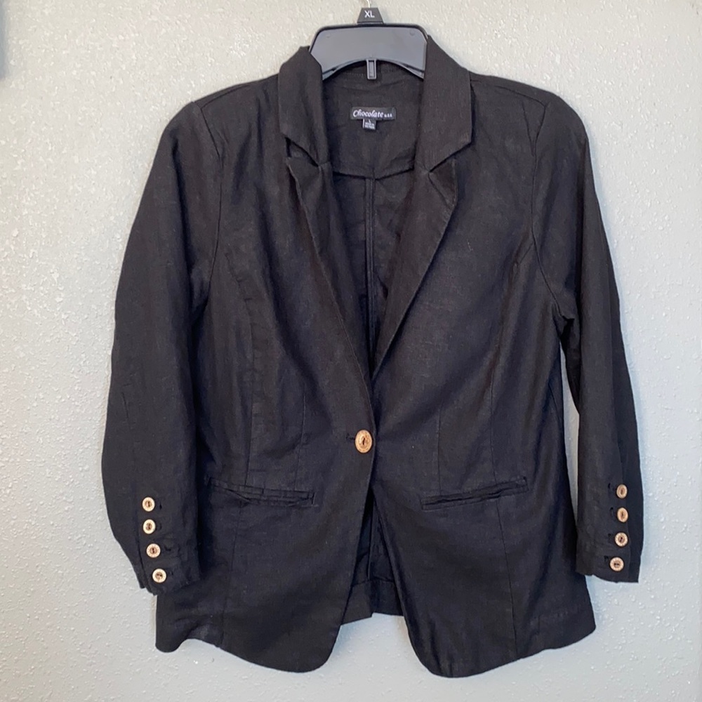 Lightweight Black Modern Blazer Size Large